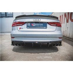 Maxton - Diffuseur Arrière Complet Audi S3 Sedan 8V Facelift Noir Brillant