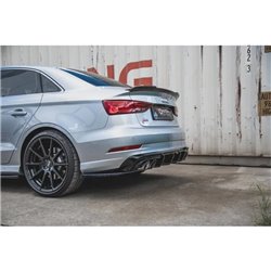 Maxton - Diffuseur Arrière Complet Audi S3 Sedan 8V Facelift Noir Brillant