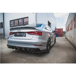 Maxton - Diffuseur Arrière Complet Audi S3 Sedan 8V Facelift Noir Brillant