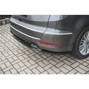 Maxton - Lames De Pare-Chocs Arrière Latérales Ford S-Max Vignale Mk2 Facelift Noir Brillant