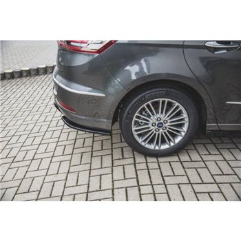 Maxton - Lames De Pare-Chocs Arrière Latérales Ford S-Max Vignale Mk2 Facelift Noir Brillant