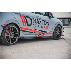 Maxton - Street Pro Rajouts Des Bas De Caisse Ford Fiesta ST / ST-Line Mk8 Noir-Rouge + Rabats Brillant