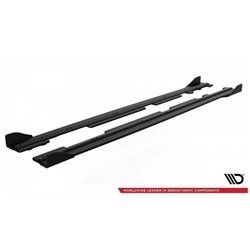 Maxton - Street Pro Rajouts Des Bas De Caisse Ford Fiesta ST / ST-Line Mk8 Noir-Rouge + Rabats Brillant