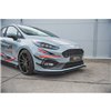 Maxton - Street ProLame Du Pare-Chocs Avant Ford Fiesta Mk8 ST / ST-Line Noir-Rouge + Rabats Brillant