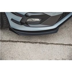 Maxton - Street ProLame Du Pare-Chocs Avant Ford Fiesta Mk8 ST / ST-Line Noir-Rouge + Rabats Brillant