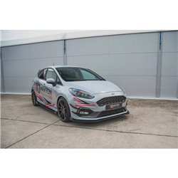 Maxton - Street ProLame Du Pare-Chocs Avant Ford Fiesta Mk8 ST / ST-Line Noir-Rouge + Rabats Brillant