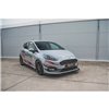 Maxton - Street ProLame Du Pare-Chocs Avant Ford Fiesta Mk8 ST / ST-Line Noir-Rouge + Rabats Brillant