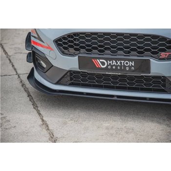 Maxton - Street ProLame Du Pare-Chocs Avant Ford Fiesta Mk8 ST / ST-Line Noir-Rouge + Rabats Brillant