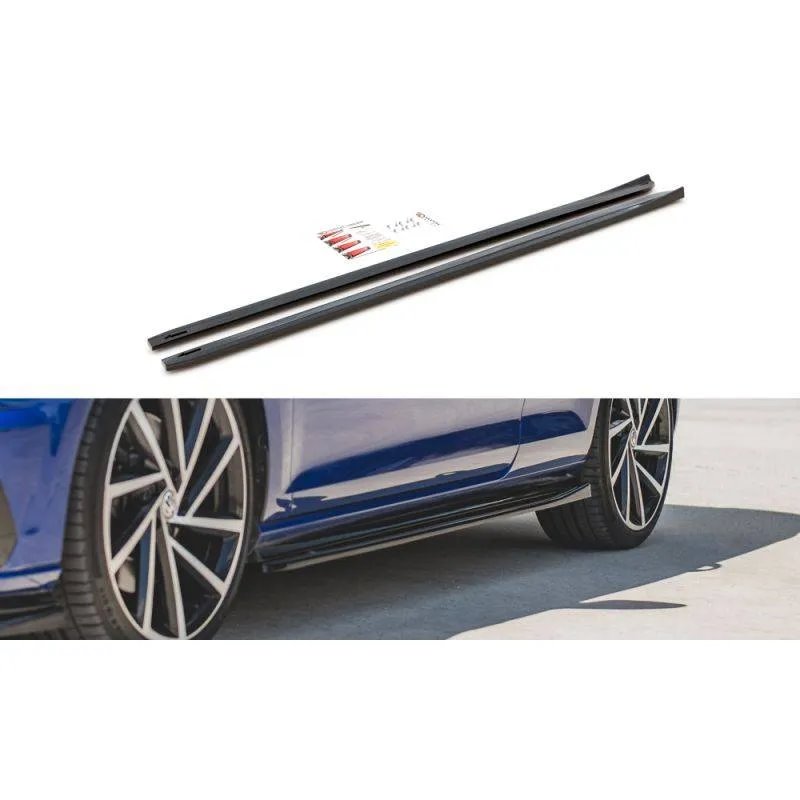Maxton - Rajouts Des Bas De Caisse V.4 Volkswagen Golf R / R-Line Mk7 Facelift Noir Brillant