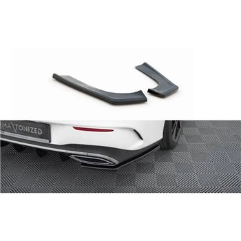 Maxton - Lames De Pare-Chocs Arrière Latérales Mercedes-Benz CLA AMG-Line X118 Noir Brillant
