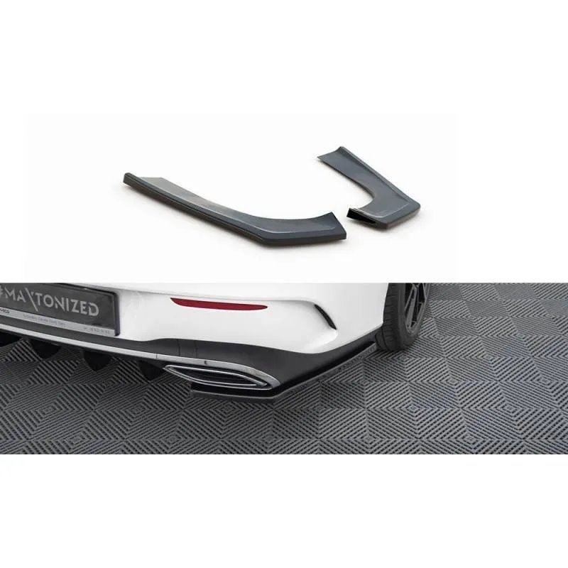 Maxton - Lames De Pare-Chocs Arrière Latérales Mercedes-Benz CLA AMG-Line X118 Noir Brillant