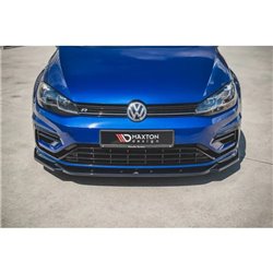 Maxton - Lame Du Pare-Chocs Avant V.9 Volkswagen Golf R / R-Line Mk7 Facelift Noir Brillant