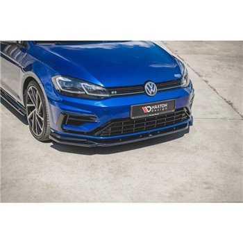 Maxton - Lame Du Pare-Chocs Avant V.9 Volkswagen Golf R / R-Line Mk7 Facelift Noir Brillant