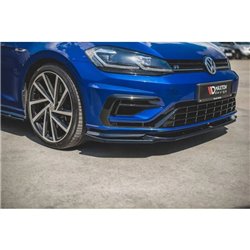 Maxton - Lame Du Pare-Chocs Avant V.9 Volkswagen Golf R / R-Line Mk7 Facelift Noir Brillant