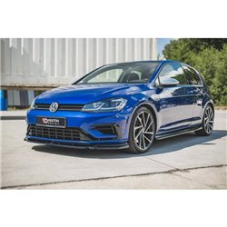 Maxton - Lame Du Pare-Chocs Avant V.9 Volkswagen Golf R / R-Line Mk7 Facelift Noir Brillant