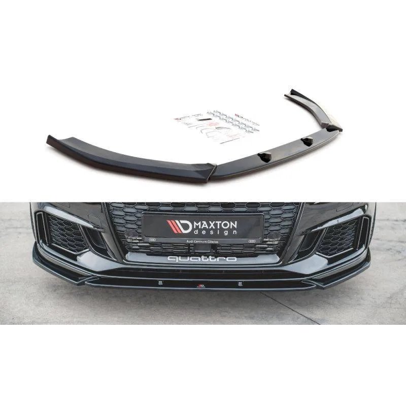 Maxton - Lame Du Pare-Chocs Avant V.4 Audi RS3 8V FL Sportback Noir Brillant