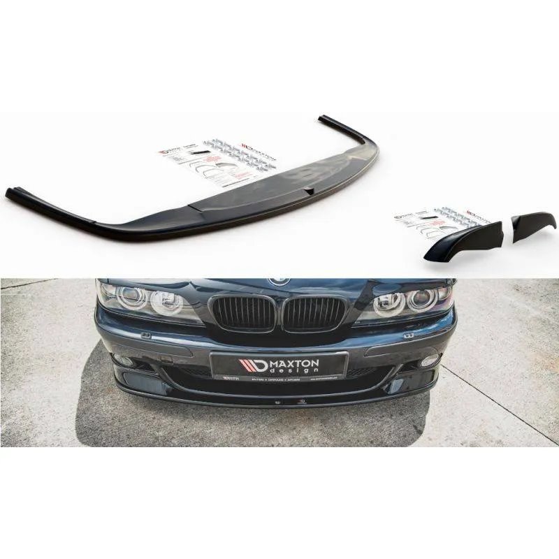 Maxton - Lames De Pare-Chocs Avant Latérales + Lame Du Pare-Chocs Avant BMW M5 / 5 M-Pack E39 Noir Brillant