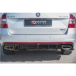 Maxton - Rajout Du Pare-Chocs Arriere V.2 Skoda Octavia RS Mk3 / Mk3 FL Hatchback / Estate Noir Brillant \ Diesel