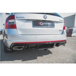 Maxton - Rajout Du Pare-Chocs Arriere V.2 Skoda Octavia RS Mk3 / Mk3 FL Hatchback / Estate Noir Brillant \ Diesel