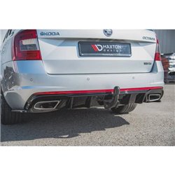 Maxton - Rajout Du Pare-Chocs Arriere V.2 Skoda Octavia RS Mk3 / Mk3 FL Hatchback / Estate Noir Brillant \ Diesel