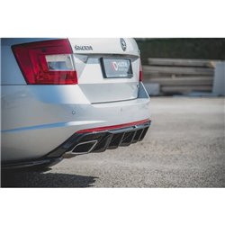 Maxton - Rajout Du Pare-Chocs Arriere V.2 Skoda Octavia RS Mk3 / Mk3 FL Hatchback / Estate Noir Brillant \ Diesel