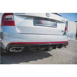 Maxton - Rajout Du Pare-Chocs Arriere V.2 Skoda Octavia RS Mk3 / Mk3 FL Hatchback / Estate Noir Brillant \ Diesel