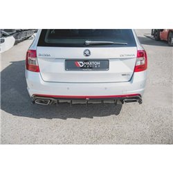 Maxton - Rajout Du Pare-Chocs Arriere V.2 Skoda Octavia RS Mk3 / Mk3 FL Hatchback / Estate Noir Brillant \ Diesel