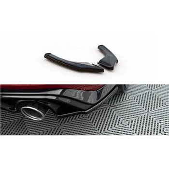 Maxton - Lames De Pare-Chocs Arrière Latérales V.1 Volkswagen Golf GTI / GTE Mk8 Noir Brillant