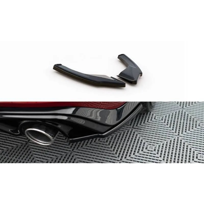 Maxton - Lames De Pare-Chocs Arrière Latérales V.1 Volkswagen Golf GTI / GTE Mk8 Noir Brillant