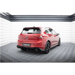 Maxton - Lames De Pare-Chocs Arrière Latérales V.1 Volkswagen Golf GTI / GTE Mk8 Noir Brillant