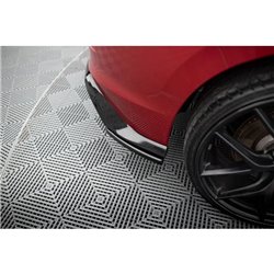 Maxton - Lames De Pare-Chocs Arrière Latérales V.1 Volkswagen Golf GTI / GTE Mk8 Noir Brillant