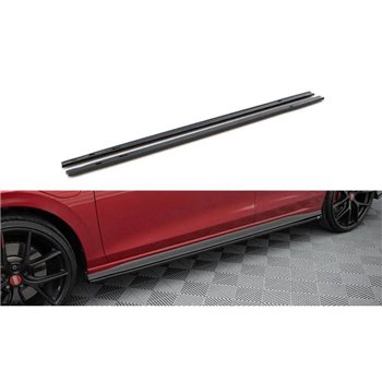 Maxton - Rajouts Des Bas De Caisse V.1 Volkswagen Golf GTI / GTE / GTI Clubsport / GTD / R-Line Mk8 Noir Brillant