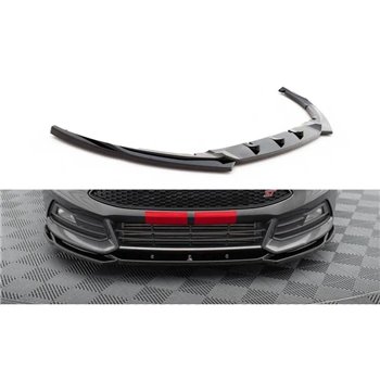 Maxton - Lame Du Pare-Chocs Avant V.5 Ford Focus ST Mk3 Facelift Noir Brillant