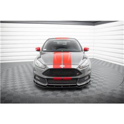 Maxton - Lame Du Pare-Chocs Avant V.5 Ford Focus ST Mk3 Facelift Noir Brillant