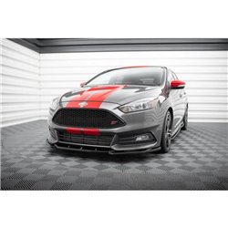 Maxton - Lame Du Pare-Chocs Avant V.5 Ford Focus ST Mk3 Facelift Noir Brillant