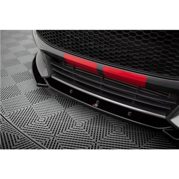 Maxton - Lame Du Pare-Chocs Avant V.5 Ford Focus ST Mk3 Facelift Noir Brillant