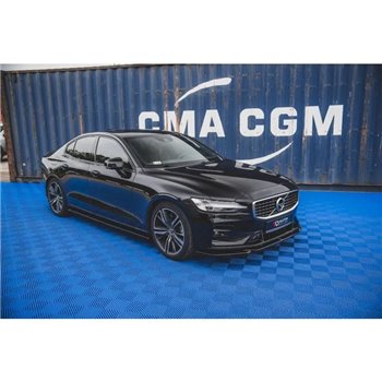 Maxton - Lame Du Pare-Chocs Avant V.2 Volvo S60/V60 R-Design Mk3 Noir Brillant