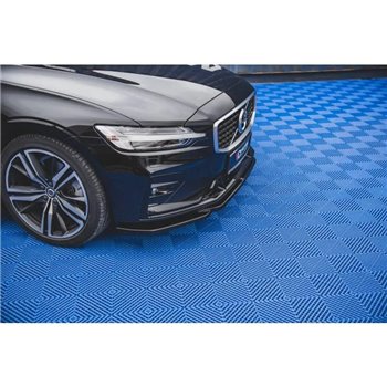 Maxton - Lame Du Pare-Chocs Avant V.2 Volvo S60/V60 R-Design Mk3 Noir Brillant