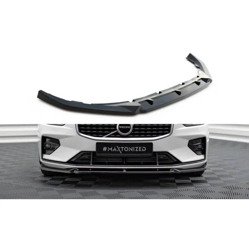 Maxton - Lame Du Pare-Chocs Avant V.1 Volvo S60/V60 R-Design Mk3 Noir Brillant
