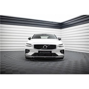 Maxton - Lame Du Pare-Chocs Avant V.1 Volvo S60/V60 R-Design Mk3 Noir Brillant