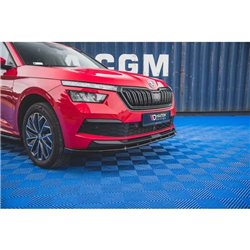 Maxton - Lame Du Pare-Chocs Avant V.2 Skoda Kamiq Mk1 Noir Brillant