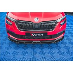 Maxton - Lame Du Pare-Chocs Avant V.2 Skoda Kamiq Mk1 Noir Brillant