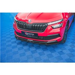 Maxton - Lame Du Pare-Chocs Avant V.2 Skoda Kamiq Mk1 Noir Brillant
