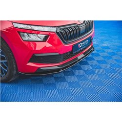 Maxton - Lame Du Pare-Chocs Avant V.2 Skoda Kamiq Mk1 Noir Brillant