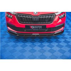 Maxton - Lame Du Pare-Chocs Avant V.2 Skoda Kamiq Mk1 Noir Brillant
