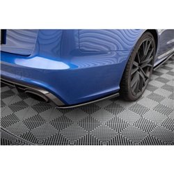 Maxton - Lames De Pare-Chocs Arrière Latérales V.2 Audi RS6 C7 / C7 Facelift Noir Brillant