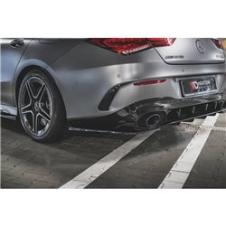 Maxton - Lames De Pare-Chocs Arrière Latérales Mercedes-AMG CLA 35 Aero / 45 Aero C118 Noir Brillant