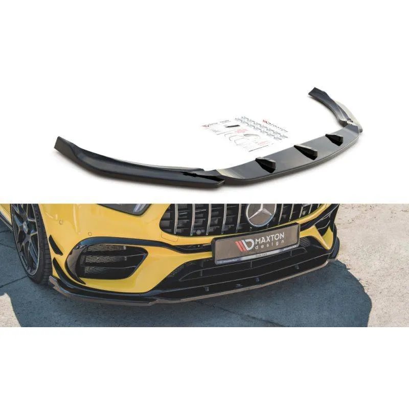 Maxton - Lame Du Pare-Chocs Avant V.2 Mercedes-AMG A 45 S Aero Pack W177 Noir Brillant