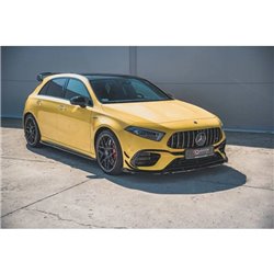Maxton - Lame Du Pare-Chocs Avant V.2 Mercedes-AMG A 45 S Aero Pack W177 Noir Brillant