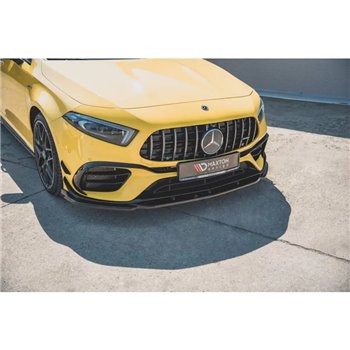 Maxton - Lame Du Pare-Chocs Avant V.2 Mercedes-AMG A 45 S Aero Pack W177 Noir Brillant